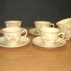 10 Crooksville Dishes 6 Cups And 4 Saucers Made in USA